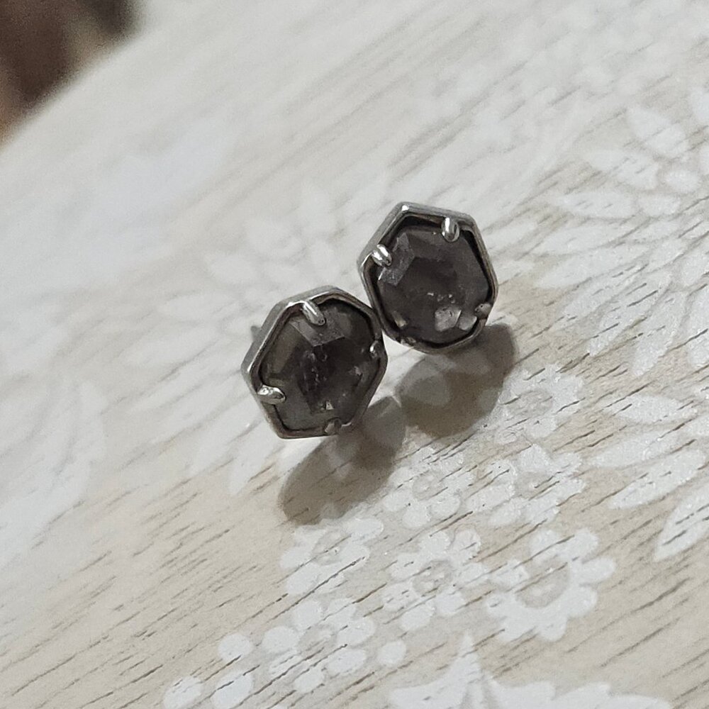 Kendra Scott Mirror Rock Silver Stud Earrings